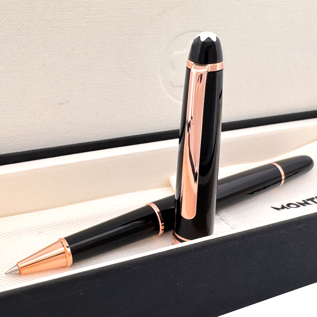 Montblanc Meisterstück Red Gold-Coated Classique Rollerball Pen - with leather case - SALE