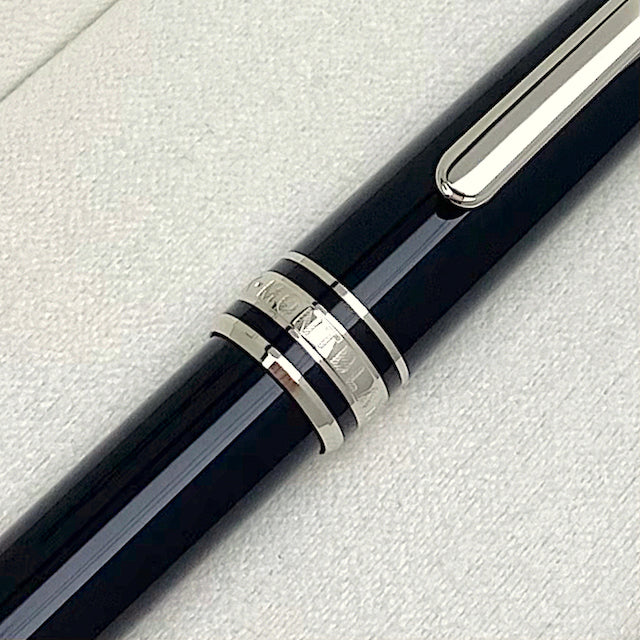 Montblanc Kugelschreiber platinierte Ringe mit Meisterstück Schriftzug