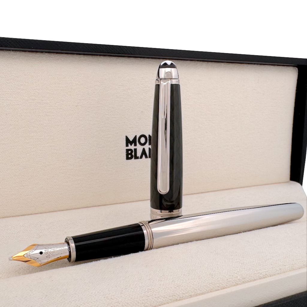 Montblanc Meisterstück Solitaire Classique Carbon Steel Fountain Pen - SALE