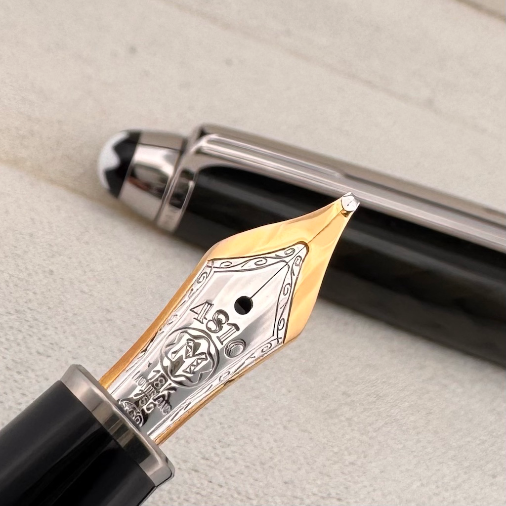 Montblanc Meisterstück Solitaire Classique Carbon Steel Fountain Pen - SALE