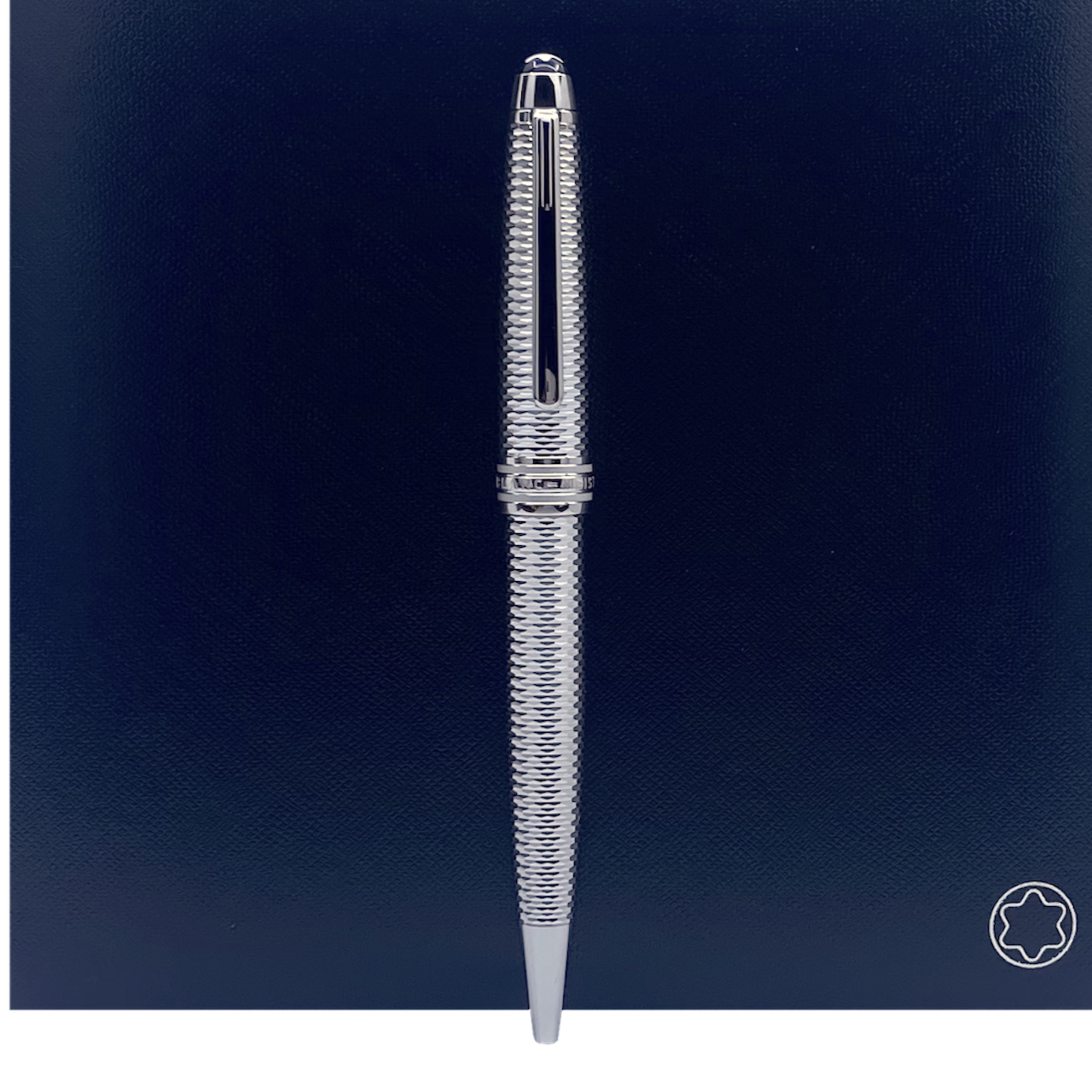 Montblanc Meisterstück Solitaire Geometry Platin Midsize Kugelschreiber - penfabrik