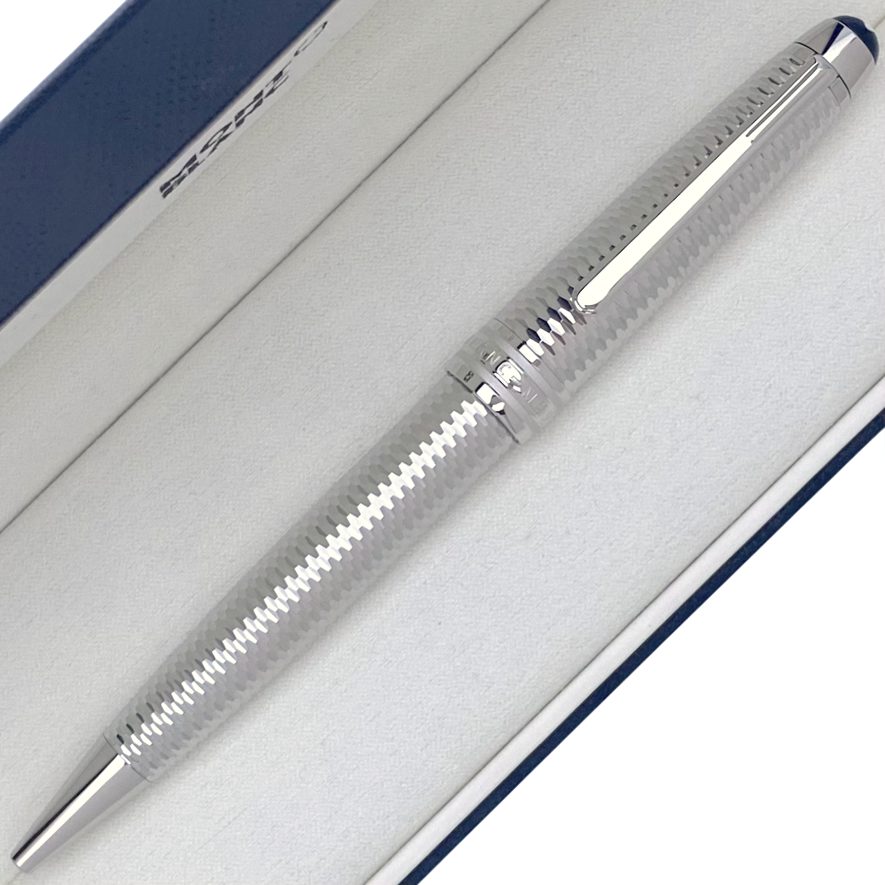 Montblanc Meisterstück Solitaire Geometry Platin Midsize Kugelschreiber - penfabrik