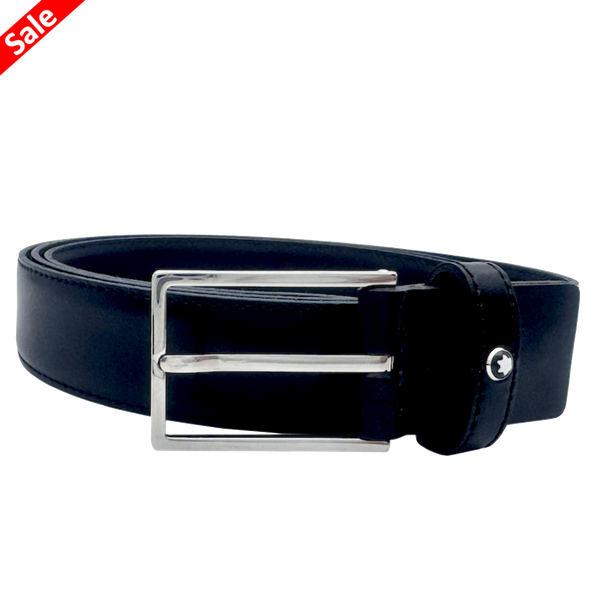 Montblanc Classic Line leather goods belt with pin buckle black - SALE