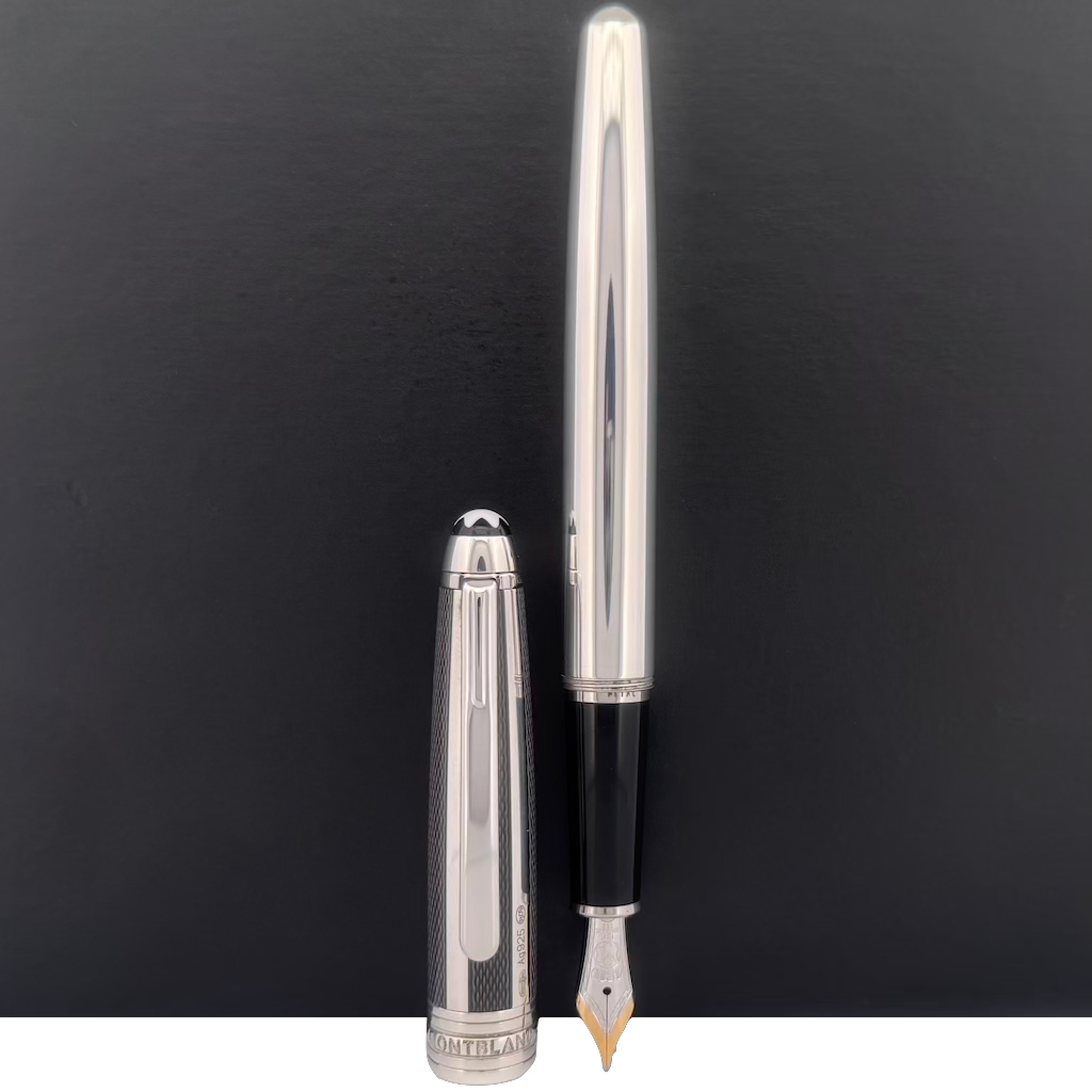 Montblanc Meisterstück Solitaire Classique 925er Silver Fibre Guilloche Fountain Pen