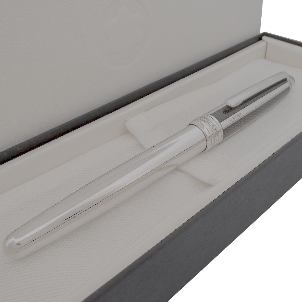 Montblanc Meisterstück Solitaire Classique 925er Silver Fibre Guilloche Füllfederhalter - SALE