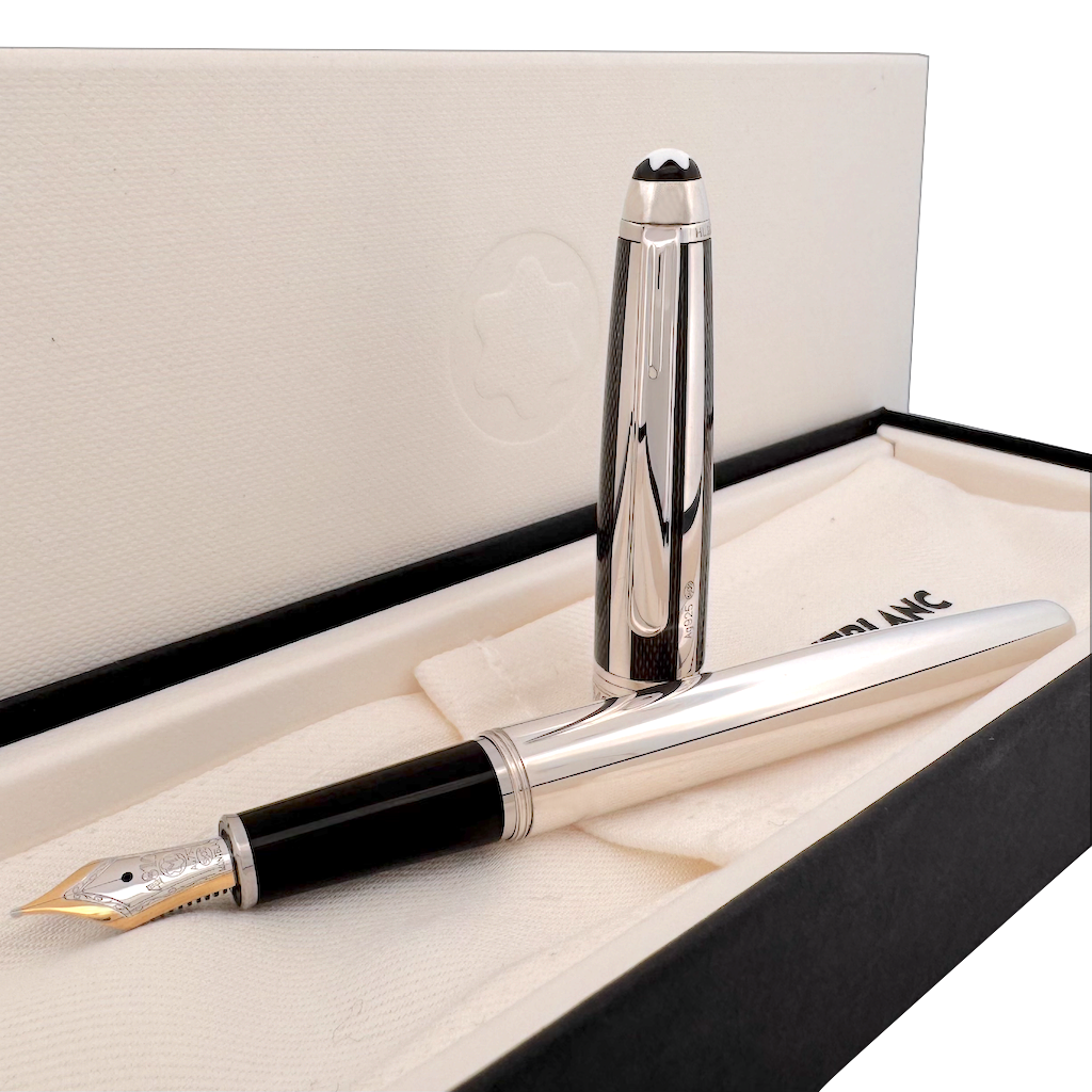 Montblanc Meisterstück Solitaire Classique 925er Silver Fibre Guilloche Fountain Pen - SALE