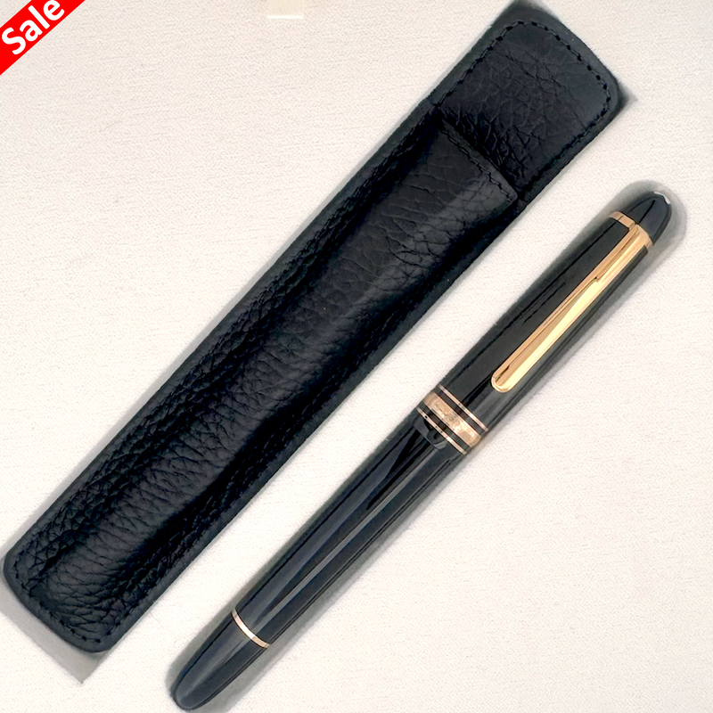 Montblanc Meisterstück Gold-Coated Classique Fountain Pen with Leather Sleeve SET - SALE