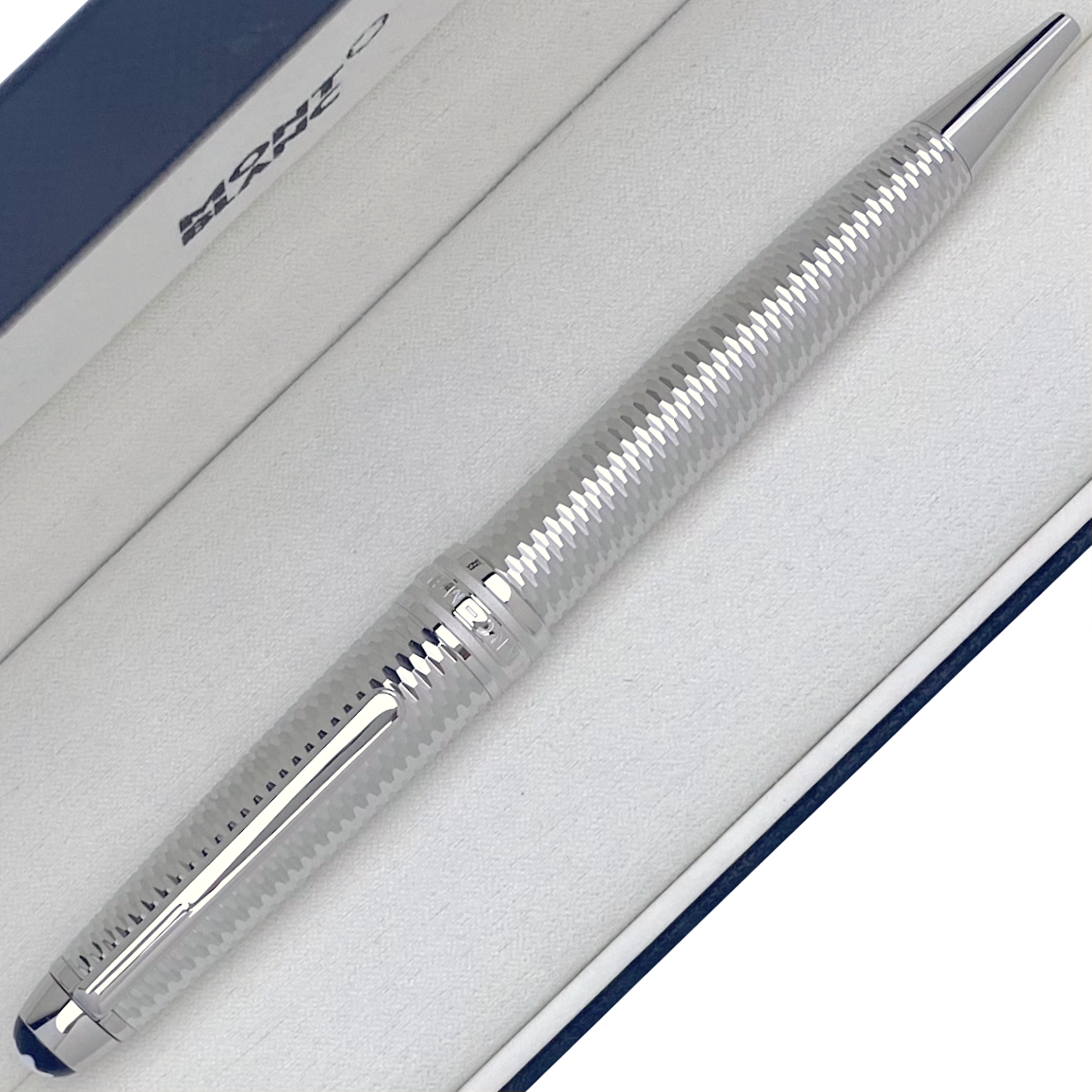 Montblanc Meisterstück Solitaire Geometry Platin Midsize Kugelschreiber - penfabrik