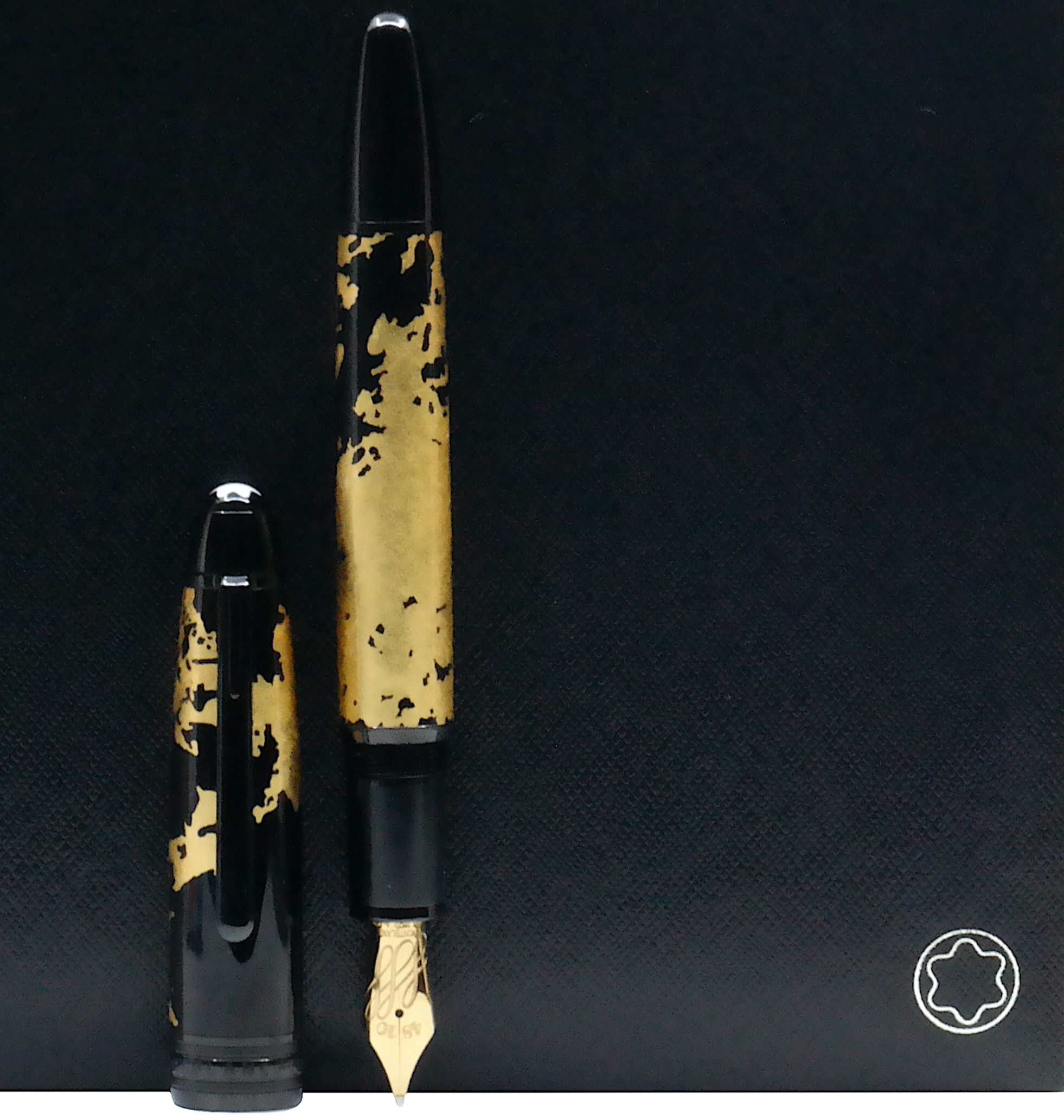 Montblanc Meisterstück Solitaire Calligraphy Gold Leaf Flex nib Füllfederhalter - penfabrik