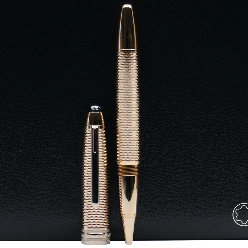 Montblanc Meisterstück Solitaire Geometry Champagne Gold LeGrand Rollerball - penfabrik